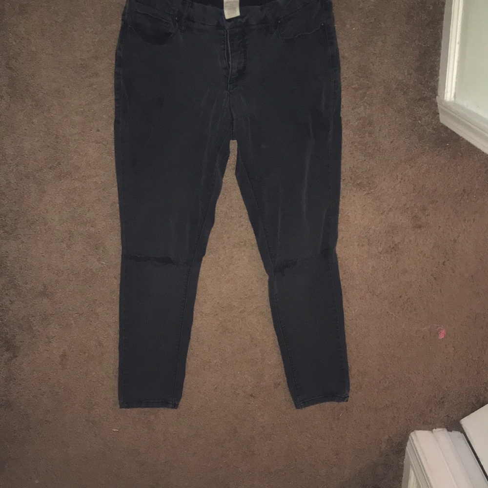ripped dark grey jeans